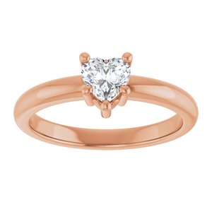 14K Rose Gold 5x5 mm Heart Ring Mounting – image 5