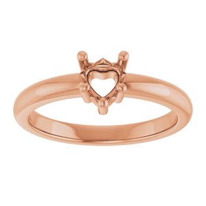 10K Rose Gold 5x5 mm Heart Ring Mounting – image 6