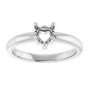 14K X1 White Gold 5x5 mm Heart Ring Mounting – image 6