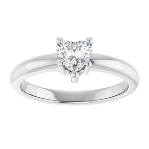 Platinum 5x5 mm Heart Ring Mounting – image 5