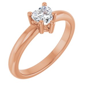 10K Rose Gold 5x5 mm Heart Ring Mounting