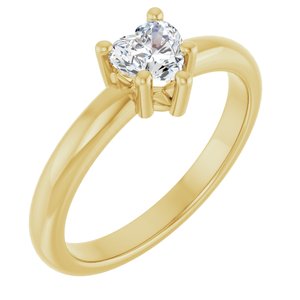 14K Yellow Gold 5x5 mm Heart Ring Mounting