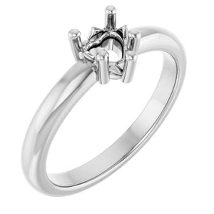 18K White Gold 5x5 mm Heart Ring Mounting – image 2