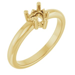 10K Yellow Gold 5x5 mm Heart Ring Mounting – image 2