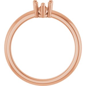 10K Rose Gold 5x5 mm Heart Ring Mounting – image 4