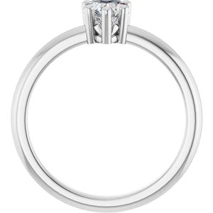 18K White Gold 5x5 mm Heart Ring Mounting – image 3