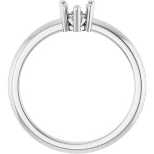 10K X1 White Gold 5x5 mm Heart Ring Mounting – image 4