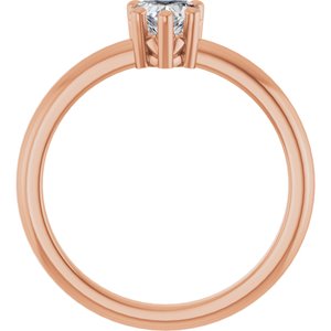 14K Rose Gold 5x5 mm Heart Ring Mounting – image 3