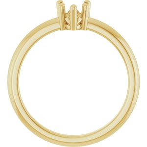 14K Yellow Gold 5x5 mm Heart Ring Mounting – image 4