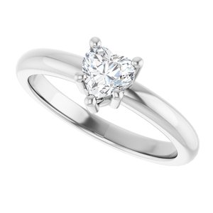 10K X1 White Gold 5x5 mm Heart Ring Mounting – image 8
