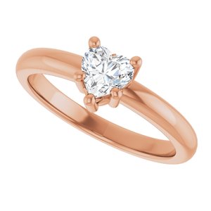14K Rose Gold 5x5 mm Heart Ring Mounting – image 8