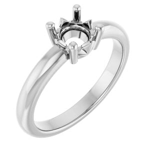 18K Palladium White Gold 6 mm Round Ring Mounting – image 2