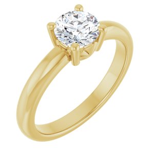 14K Yellow Gold 6 mm Round Ring Mounting