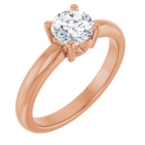 18K Rose Gold 6 mm Round Ring Mounting