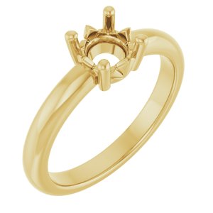 14K Yellow Gold 6 mm Round Ring Mounting – image 2