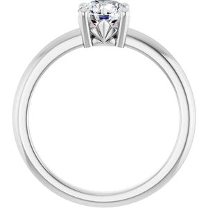 18K Palladium White Gold 6 mm Round Ring Mounting – image 3