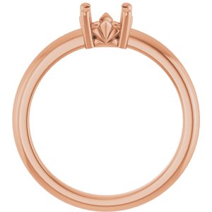 18K Rose Gold 6 mm Round Ring Mounting – image 4