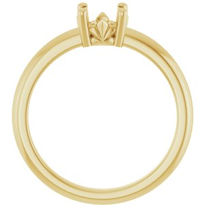 10K Yellow Gold 6 mm Round Ring Mounting – image 4