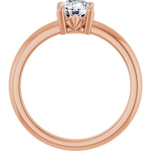 14K Rose Gold 6 mm Round Ring Mounting – image 3