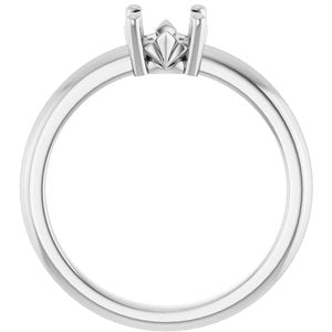 10K White Gold 6 mm Round Ring Mounting – image 4