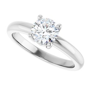 14K White Gold 6 mm Round Ring Mounting – image 8