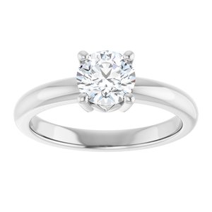 18K Palladium White Gold 6 mm Round Ring Mounting – image 5