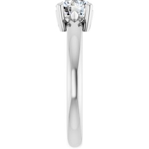 18K White Gold 6 mm Round Ring Mounting – image 7