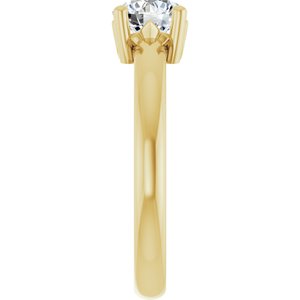 10K Yellow Gold 6 mm Round Ring Mounting – image 7