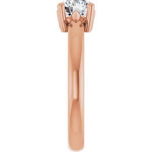 18K Rose Gold 6 mm Round Ring Mounting – image 7