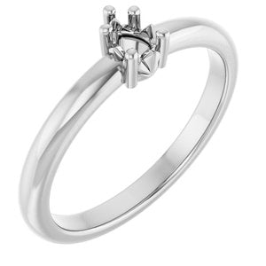 14K White Gold 4x3 mm Pear Ring Mounting – image 2