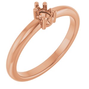 18K Rose Gold 4x3 mm Pear Ring Mounting – image 2
