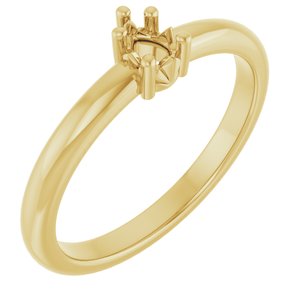 10K Yellow Gold 4x3 mm Pear Ring Mounting – image 2