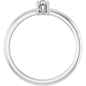 18K Palladium White Gold 4x3 mm Pear Ring Mounting – image 3