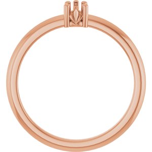 18K Rose Gold 4x3 mm Pear Ring Mounting – image 4