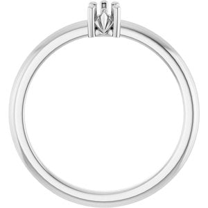 18K Palladium White Gold 4x3 mm Pear Ring Mounting – image 4