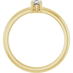 14K Yellow Gold 4x3 mm Pear Ring Mounting – image 3