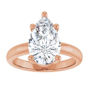 14K Rose Gold 13x8 mm Pear Ring Mounting – image 5