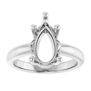 Sterling Silver 13x8 mm Pear Ring Mounting – image 6