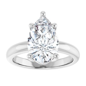 18K White Gold 13x8 mm Pear Ring Mounting – image 5
