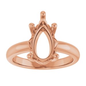 10K Rose Gold 13x8 mm Pear Ring Mounting – image 6