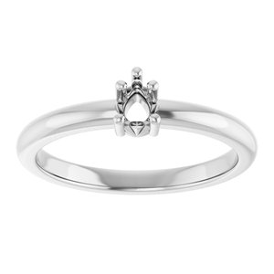 18K Palladium White Gold 4x3 mm Pear Ring Mounting – image 6
