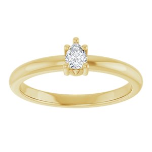 10K Yellow Gold 4x3 mm Pear Ring Mounting – image 5