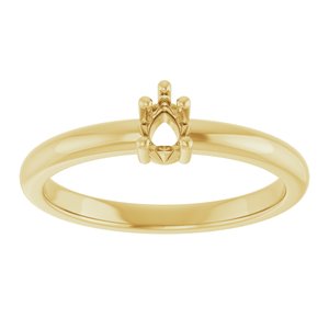 10K Yellow Gold 4x3 mm Pear Ring Mounting – image 6