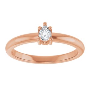 18K Rose Gold 4x3 mm Pear Ring Mounting – image 5