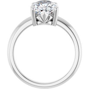 14K X1 White Gold 13x8 mm Pear Ring Mounting – image 3