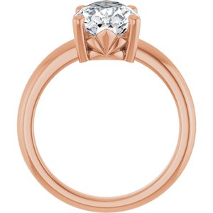 14K Rose Gold 13x8 mm Pear Ring Mounting – image 3