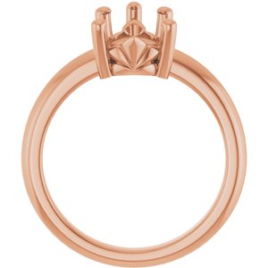 18K Rose Gold 13x8 mm Pear Ring Mounting – image 4