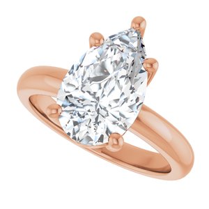 10K Rose Gold 13x8 mm Pear Ring Mounting – image 8
