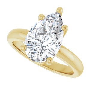 10K Yellow Gold 13x8 mm Pear Ring Mounting – image 8
