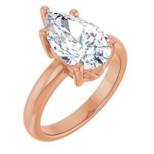 10K Rose Gold 13x8 mm Pear Ring Mounting
